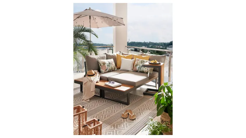 BRW Комплект садових меблів BRW DAKOTA: стіл + 2 дивани з подушками (сірий) 090791 фото №4