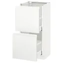 IKEA METOD МЕТОД / MAXIMERA МАКСИМЕРА, напольный шкаф с 2 ящиками, белый / Воксторп матовый белый, 40x37 см 891.128.29 фото thumb №1