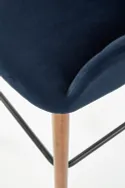 Барный стул HALMAR H93 ножки хокера - орех, обивка - темно-синий фото thumb №4