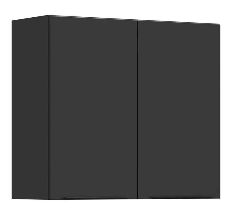 BRW Двухдверный верхний кухонный шкаф Sole L6 80 см черный матовый, черный/черный матовый FM_G_80/72_L/P-CA/CAM фото №2