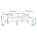 IKEA LILLEHEM ЛІЛЛЕХЕМ, 3-м модульний диван з кушеткою, ГУННАРЕД/темно-сірий деревина 695.682.93 фото thumb №4