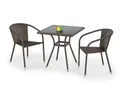 Садовий стіл HALMAR MOBIL, колір: скло - чорний, ротанг - коричневий (1шт=1шт) фото thumb №2