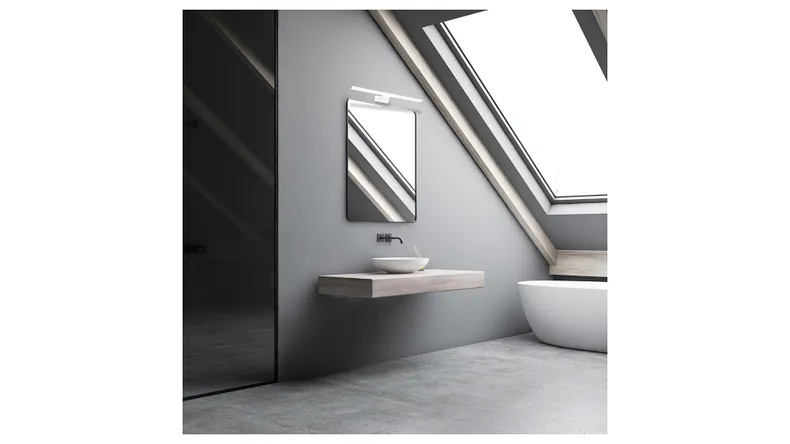BRW Сяйво світлодіодний металевий настінний світильник для ванної кімнати білий 086749 фото №5