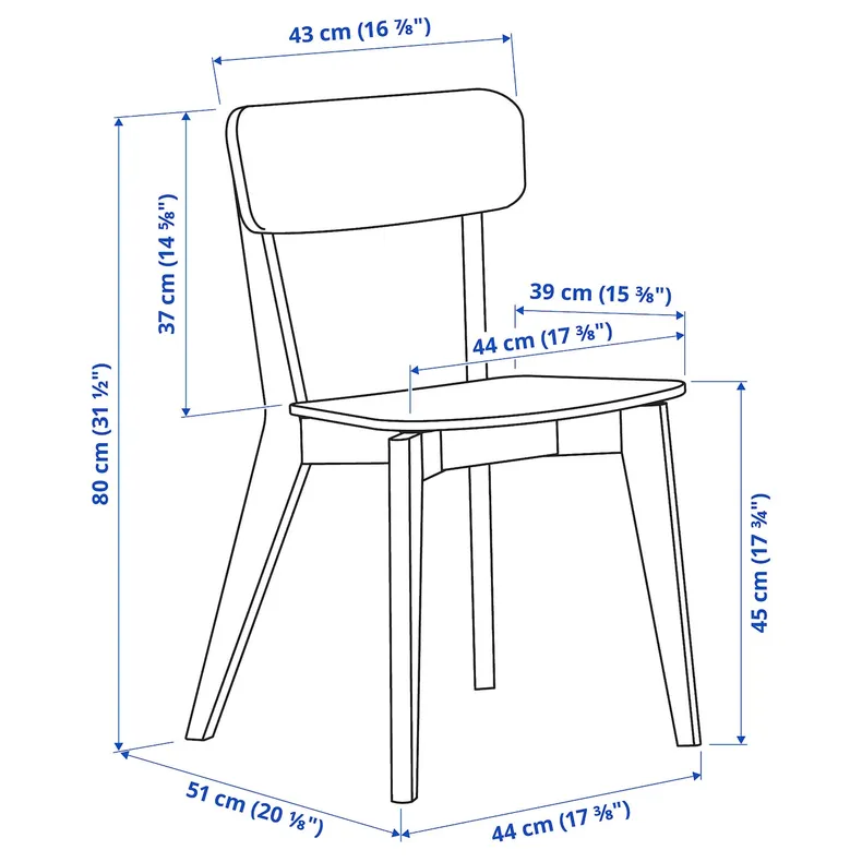 IKEA LISABO ЛІСАБО / LISABO ЛІСАБО, стіл+2 стільці, шпон ясена / шпон ясена, 88 см 795.450.79 фото №9