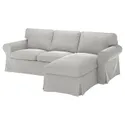 IKEA EKTORP ЕКТОРП, 3-місний диван, з шезлонгом/Tallmyra білий/чорний 394.305.51 фото thumb №1