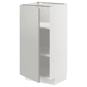 IKEA METOD МЕТОД, підлогова шафа з полицями, білий / Хавсторп світло-сірий, 40x37 см 695.383.81 фото