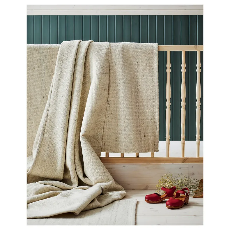 IKEA TIDTABELL ТІДТАБЕЛЛ, килим, пласке плетіння, бежевий, 80x200 см 605.618.75 фото №5