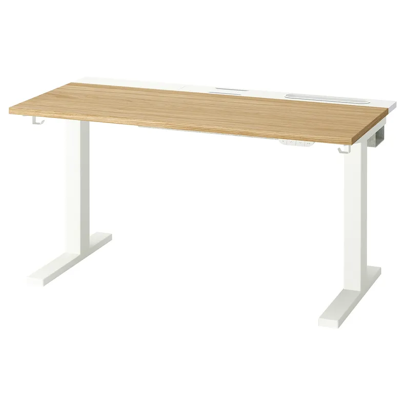 IKEA MITTZON МИТТЗОН, стол / трансф, электрический окл дуб / белый, 120x60 см 895.268.53 фото №2