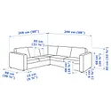 IKEA VIMLE ВІМЛЕ, кутовий диван, 4-місний, з широкими підлокітниками/Холдований антрацит 594.366.89 фото thumb №4