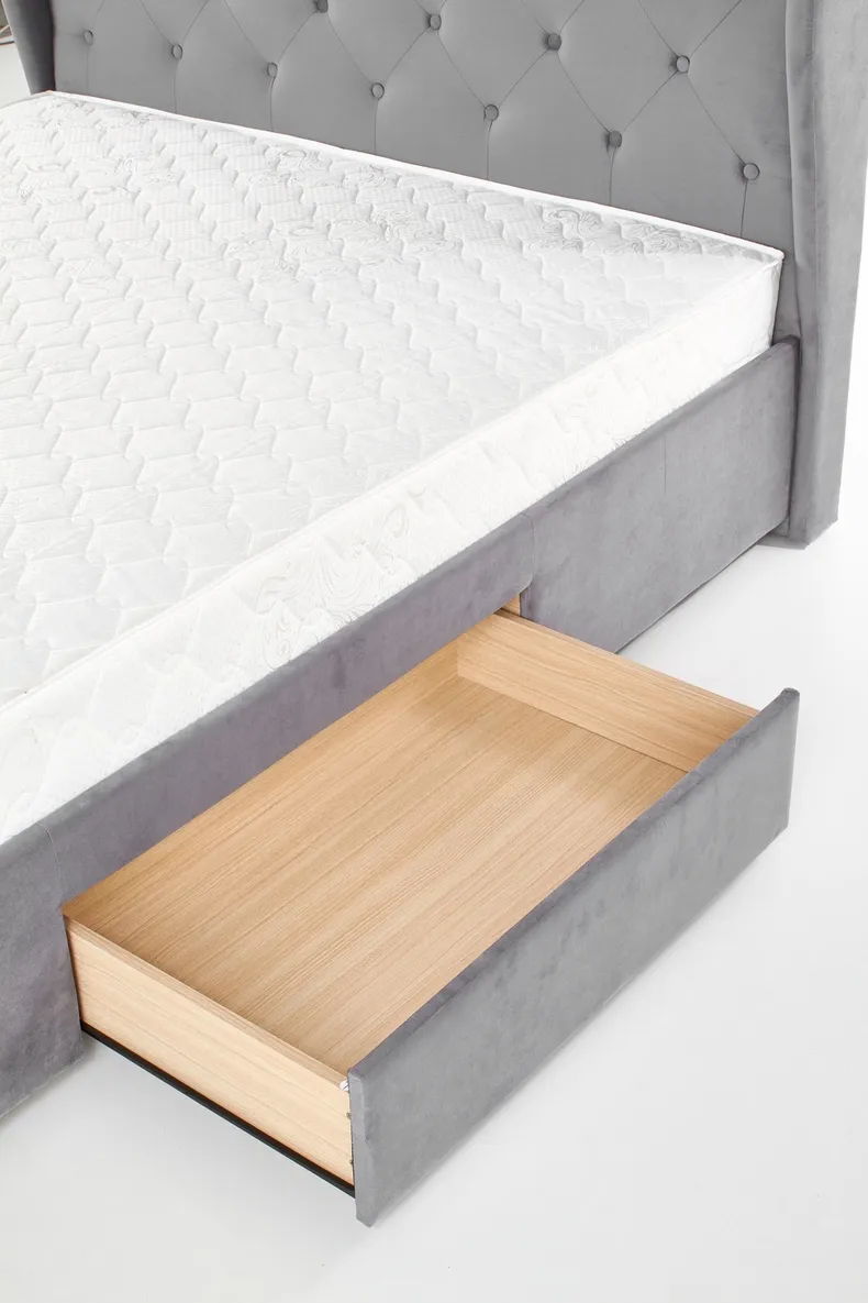 Двуспальная кровать с ящиками HALMAR SABRINA 160x200 см серый фото №15