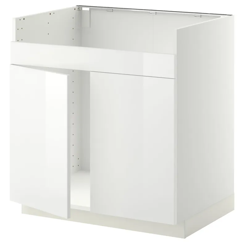 IKEA METOD МЕТОД, шкаф д / двойной мойки ХАВСЕН, белый / Рингхульт белый, 80x60 см 094.569.05 фото №1