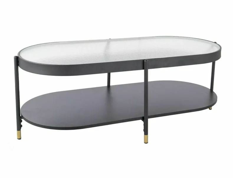 Журнальний столик SIGNAL Laguna B 110х50 см, матовий чорний, прозорий фото №1
