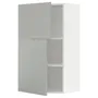 IKEA METOD МЕТОД, навісна шафа з полицями / 2 дверцят, білий / Хавсторп світло-сірий, 60x100 см 295.393.92 фото
