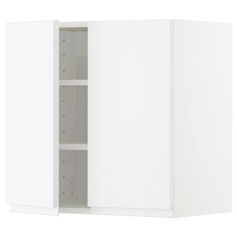 IKEA METOD МЕТОД, навісна шафа з полицями / 2 дверцят, білий / Voxtorp матовий білий, 60x60 см 894.687.54 фото №1