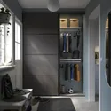 IKEA SKYTTA СКЮТТА / BOAXEL БОАКСЕЛЬ, гардероб с раздвижными дверями, черный 2стр / Мехамн темно-серый, 177x65x240 см 395.232.39 фото thumb №4
