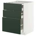 IKEA METOD МЕТОД / MAXIMERA МАКСИМЕРА, напольный шкаф с выдвиж панелью/3ящ, белый/Гавсторп темно-зеленый, 60x60 см 595.575.58 фото thumb №1
