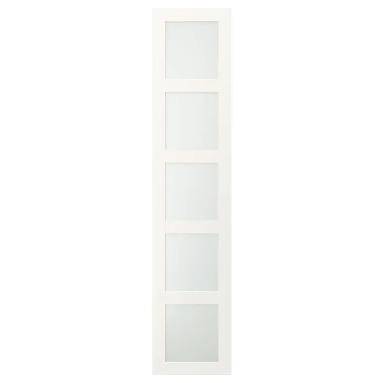 IKEA BERGSBO БЕРГСБУ, дверцята з петлями, матове скло / біле, 50x229 см 099.041.79 фото №1