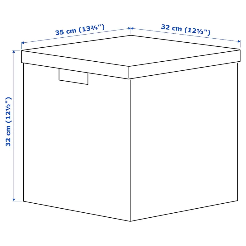 IKEA GJÄTTA ГЙЕТТА, коробка для зберігання з кришкою, темно-синій оксамит, 32x35x32 см 705.704.31 фото №11