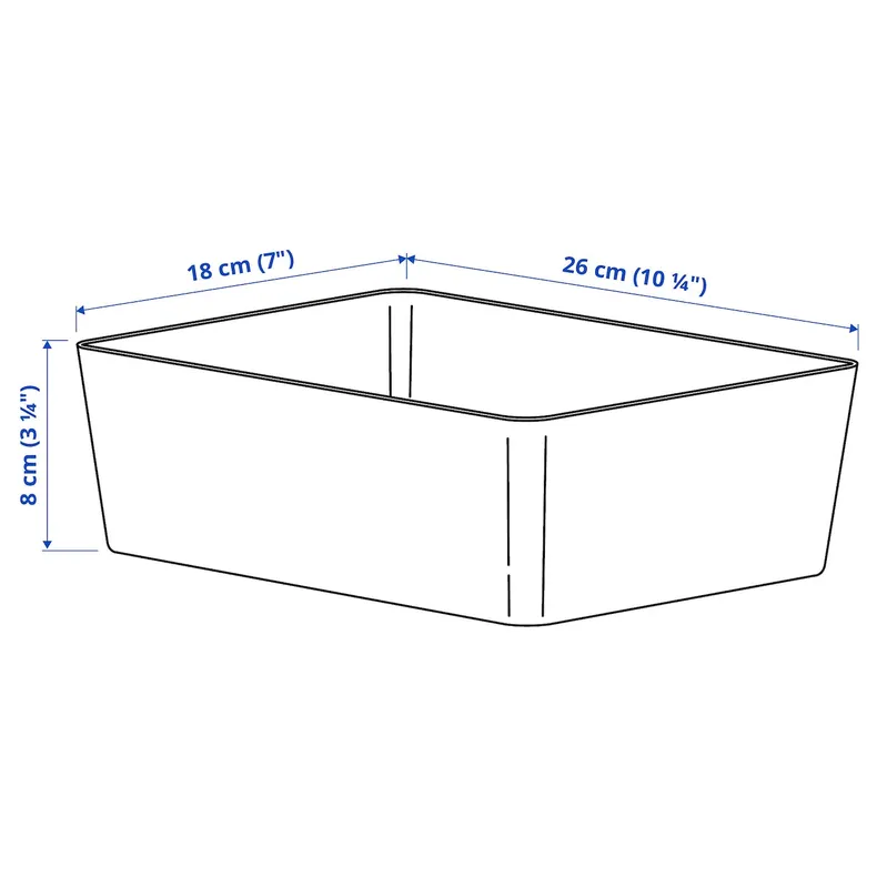 IKEA KUGGIS, контейнер, темно-серый беж, 18x26x8 см 405.862.35 фото №7