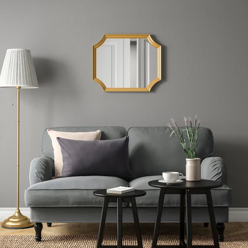 IKEA SVANSELE СВАНСЕЛЕ, зеркало, золотой цвет, 53x63 см 104.712.74 фото №5