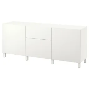 IKEA BESTÅ БЕСТО, модуль для зберігання із шухлядами, білий / ЛАППВІКЕН / СТУББ білий, 180x42x74 см 994.126.86 фото