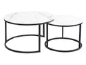 Комплект журнальных столиков (2 шт круглые) SIGNAL ATLANTA A. 80х45 см / 60х42 см, серый мрамор / черный мат фото thumb №19