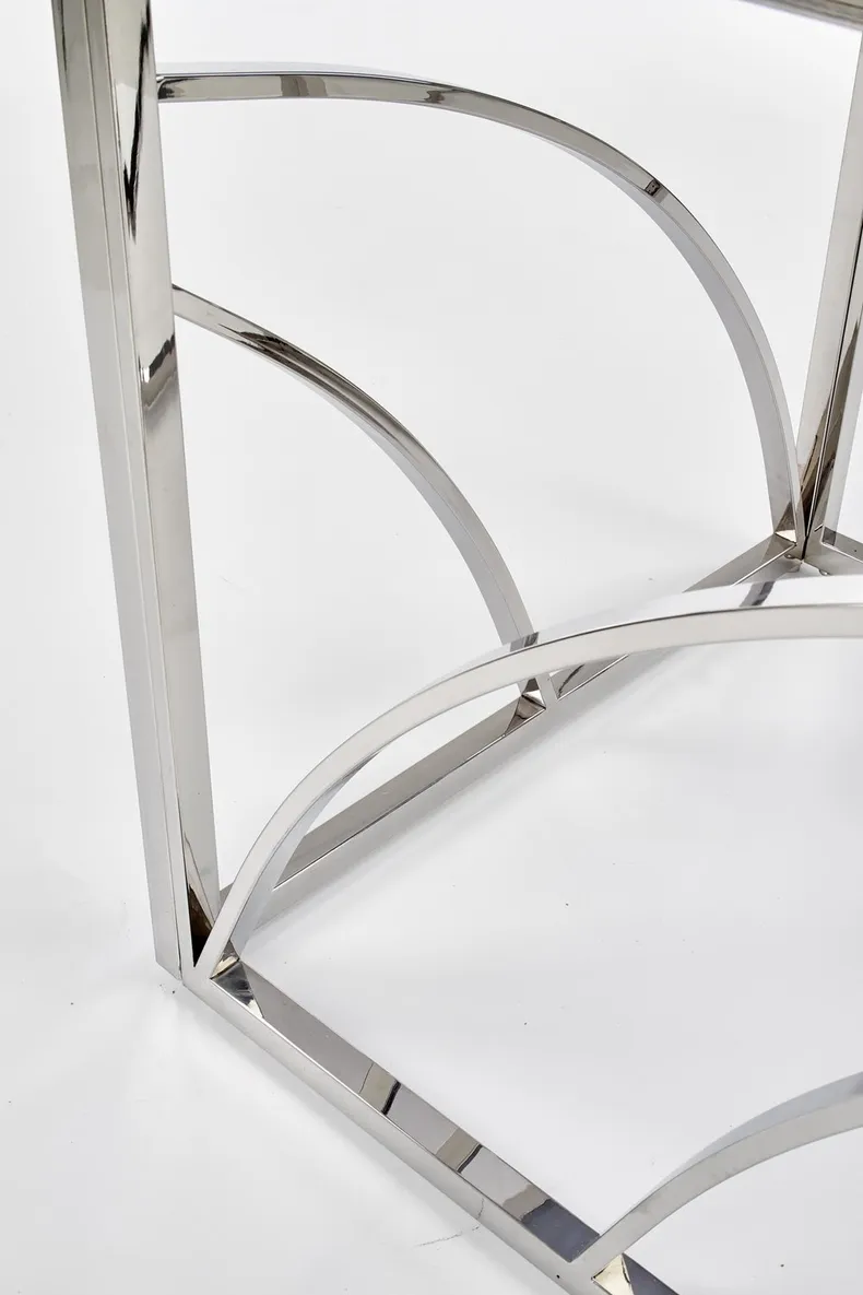 Журнальный столик стеклянный HALMAR UNIVERSE, 55x55 см, каркас - серебро, стекло - дымчатое фото №8