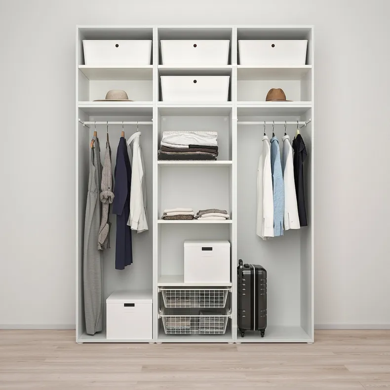 IKEA PLATSA ПЛАТСА, гардероб с 6 дверями, белый / фонен белый, 180x57x241 см 394.243.19 фото №3