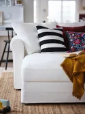 IKEA GRÖNLID ГРЁНЛИД, 3-местный диван с козеткой, Инсерос белый 194.071.46 фото thumb №4