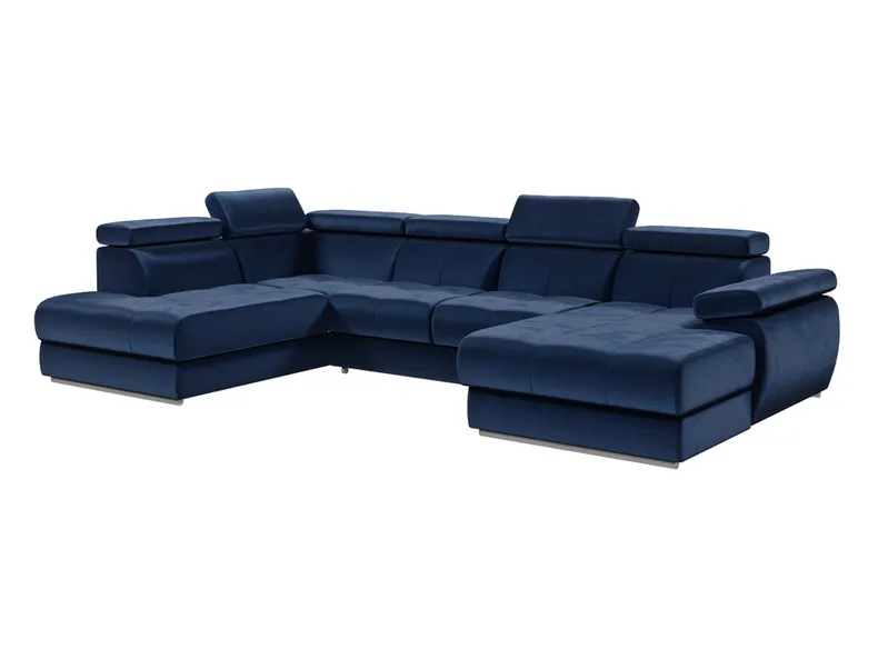 BRW Lizbona III Maxi розкладний кутовий диван з ящиками для зберігання велюровий синій, Моноліт 77 NA-LIZBONA_III_MAXI-L-G1_B84699 фото №1