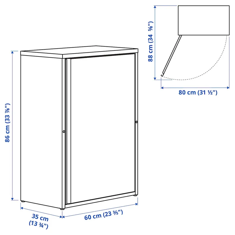 IKEA SUNDSÖ, шкаф, антрацит снаружи/внутри, 60x35x86 см 705.841.88 фото №8