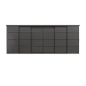 IKEA SKYTTA СКЮТТА / MEHAMN МЕХАМН, комбінація розсувних дверцят, чорний/двобічний темно-сірий, 603x240 см 395.002.85 фото thumb №1