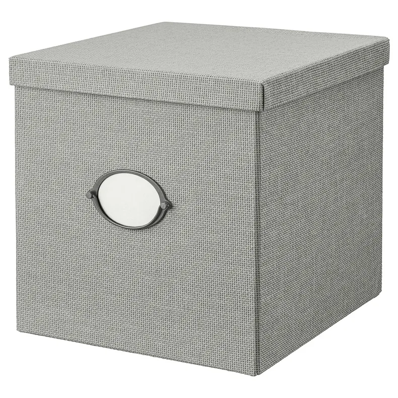 IKEA KVARNVIK КВАРНВІК, коробка для зберігання з кришкою, сірий, 32x35x32 см 104.669.51 фото №1