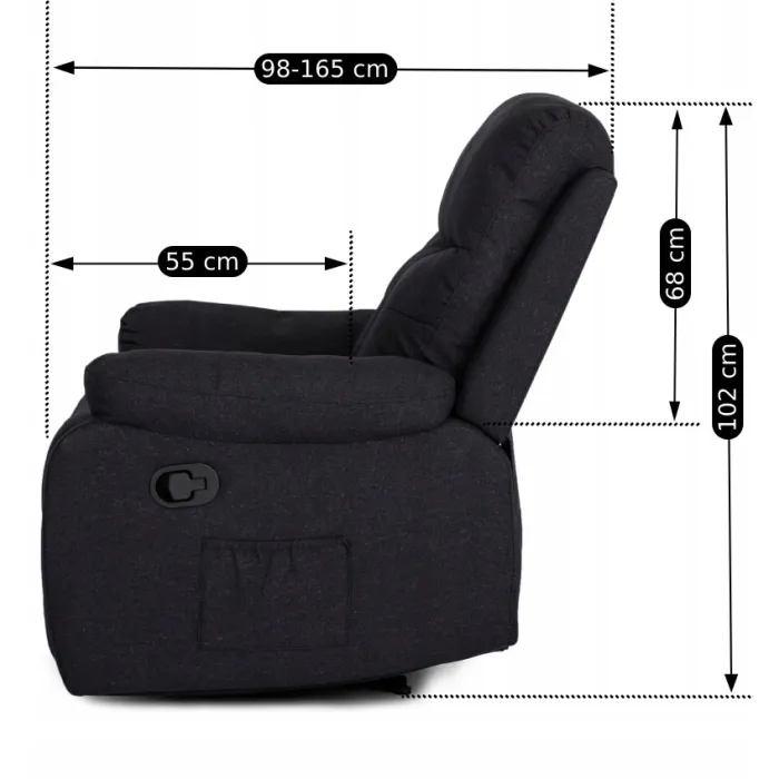 Масажне крісло MEBEL ELITE INTER 2, тканина: чорний фото №10