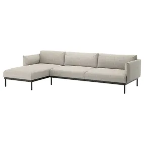 IKEA ÄPPLARYD ЕППЛАРЮД, 4-місний диван із кушеткою, ЛЕЙДЕ світло-сірий 994.295.40 фото