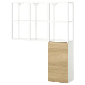 IKEA ENHET ЕНХЕТ, шафа, білий/імітація. дуб, 120x32x150 см 695.480.21 фото