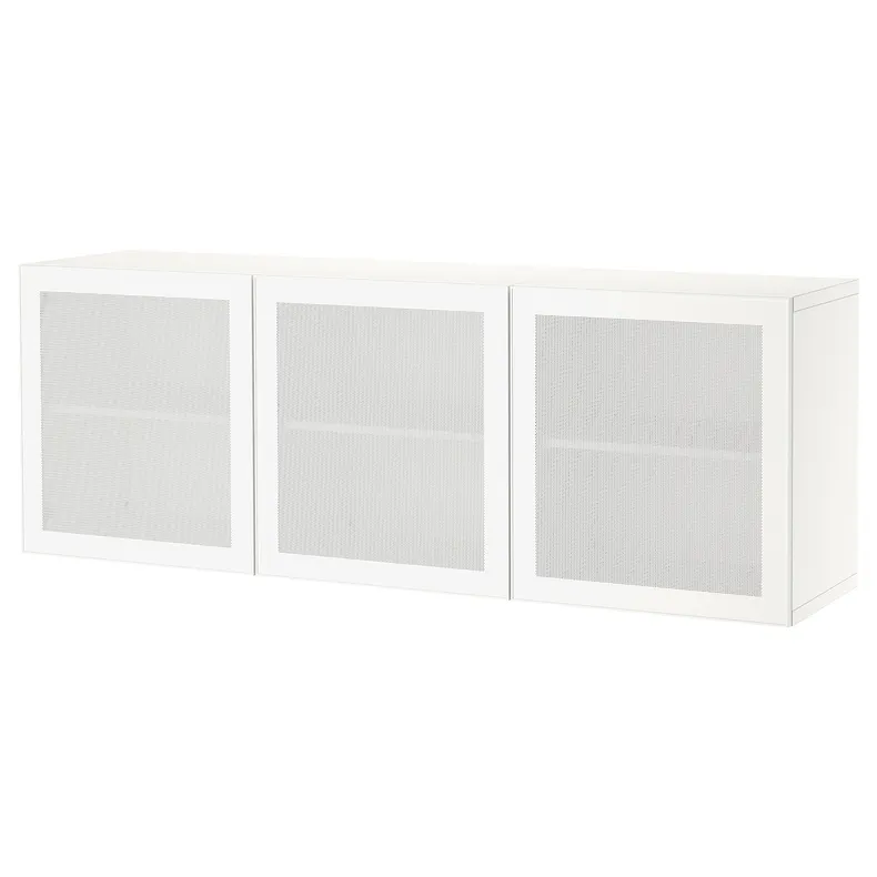 IKEA BESTÅ БЕСТО, комбинация настенных шкафов, белый / Мертвикен белый, 180x42x64 см 194.124.78 фото №1