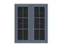 BRW Двухдверный кухонный верхний шкаф Verdi 80 см с витриной mystic matt, черный/матовый FL_G_80/95_LV/PV-CA/MIM фото