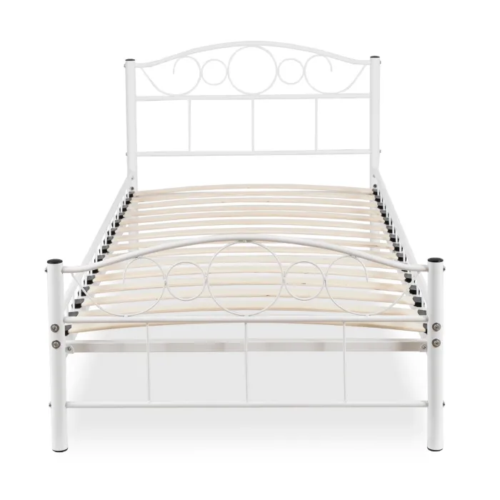 Ліжко односпальне металеве MEBEL ELITE GRIFFIN, 90x200 см, Білий фото №1