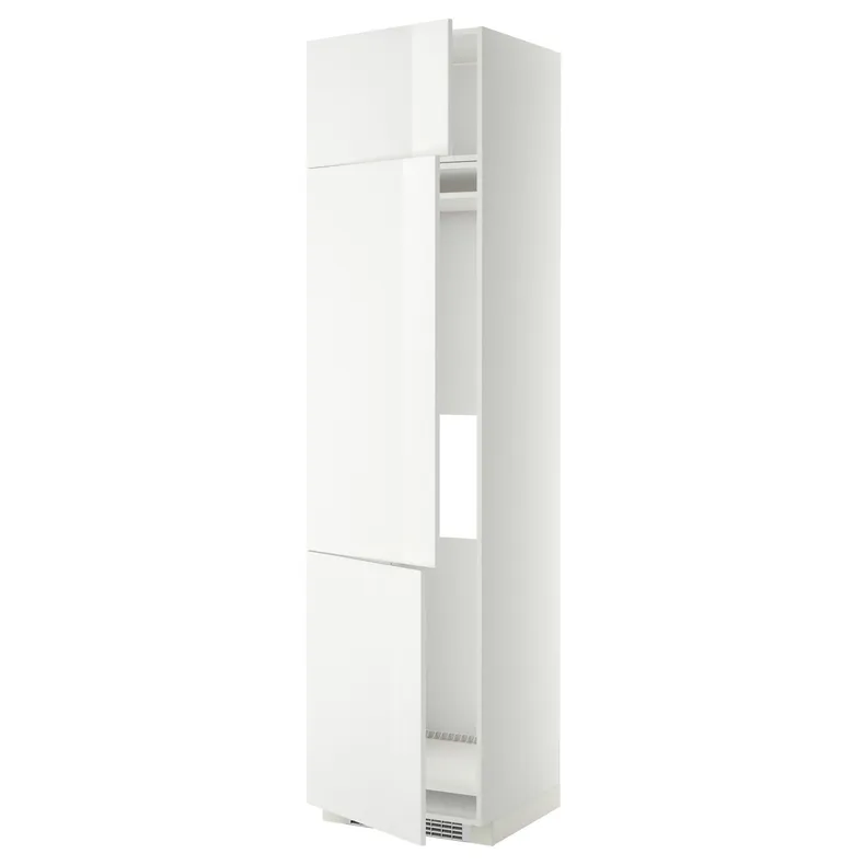IKEA METOD МЕТОД, высокий шкаф д / холод / мороз / 3 дверцы, белый / Рингхульт белый, 60x60x240 см 894.647.13 фото №1