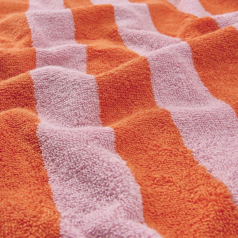 IKEA SLÅNHÖSTMAL СЛОНХЁСТМАЛ, простыня банная, оранжевый/розовый в полоску, 100x150 см 905.772.19 фото №2