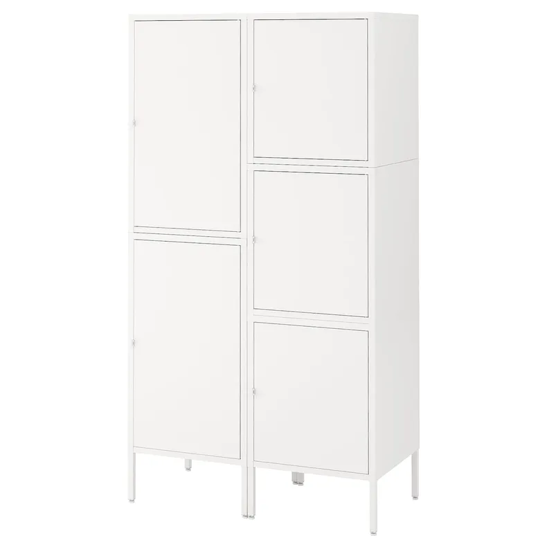 IKEA HÄLLAN ХЭЛЛАН, комбинация для хранения с дверцами, белый, 90x47x167 см 992.495.20 фото №1
