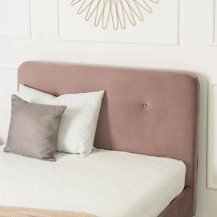 Кровать бархатная MEBEL ELITE MIKEL Velvet, 120x200см, розовая фото №4