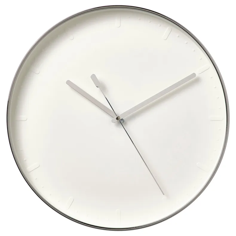 IKEA MALLHOPPA МАЛЛХОППА, настенные часы, низкое напряжение / серебро, 35 см 305.423.41 фото №1