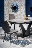 Обеденный стол раскладной HALMAR VINSTON 180-230x95 см, столешница - темно серая/черная, ножки - черные фото thumb №14