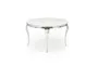 Обідній стіл HALMAR REGINALD 120 см, стільниця - білий мармур, ніжки - срібло фото
