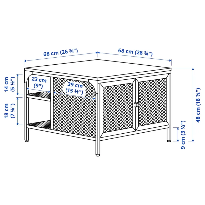 IKEA FJÄLLBO ФЬЕЛЛЬБО, стол-сундук, черный, 68x68x48 см 905.395.76 фото №6