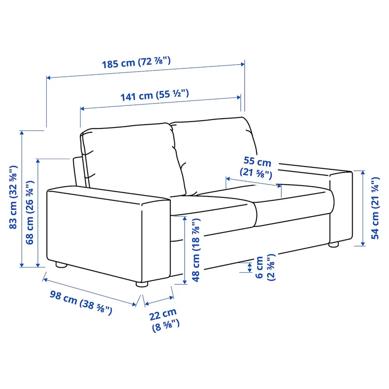 IKEA VIMLE ВИМЛЕ, 2-местный диван 194.326.74 фото №6