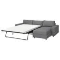 IKEA VIMLE ВІМЛЕ, 3-місний диван із кушеткою, з широкими підлокітниками/Lejde сіро-чорний 895.372.91 фото thumb №1