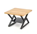 Журнальный столик деревянный HALMAR XENA, квадратный 60x60 см, черный/натуральный фото thumb №1